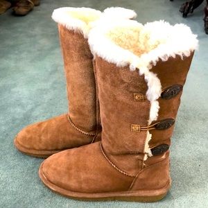 BearPaw Lauren Suede Sheepskin Boots